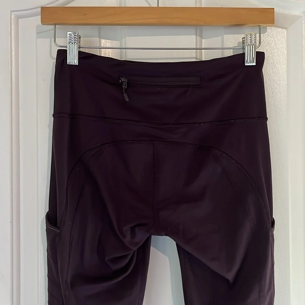 Lululemon | Fresh Tracks‎ Tight Leggings Black Cherry Size 4 Yoga Running Active
